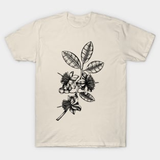 Blooming Flower with leaves and seed pods T-Shirt